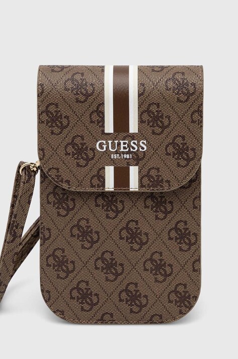 Guess carcasa de telefon culoarea maro