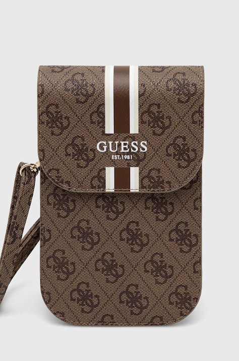 Guess carcasa de telefon culoarea maro