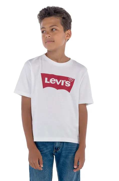 Дитяча футболка Levi's колір білий з принтом