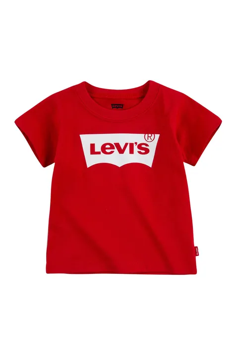 Dječja majica kratkih rukava Levi's boja: crvena