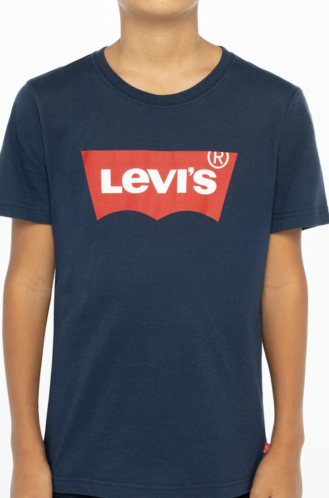 Dječja majica kratkih rukava Levi's boja: tamno plava