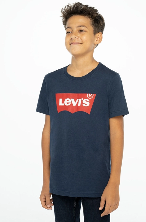 Otroški t-shirt Levi's mornarsko modra barva