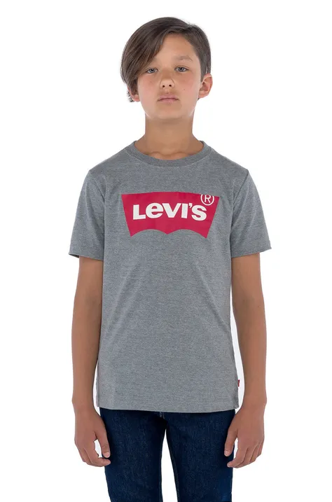 Дитяча футболка Levi's колір сірий з принтом