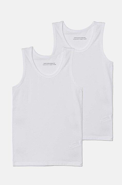 Παιδικό μπλουζάκι United Colors of Benetton 2-pack χρώμα: άσπρο