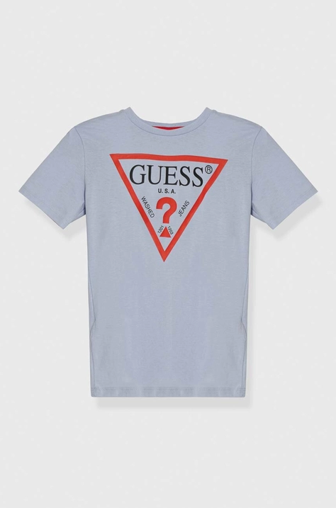 Дитяча бавовняна футболка Guess з принтом