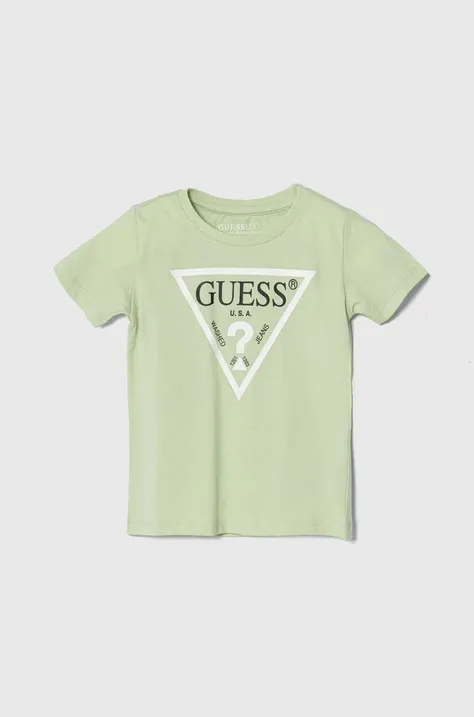 Dječja pamučna majica kratkih rukava Guess s tiskom
