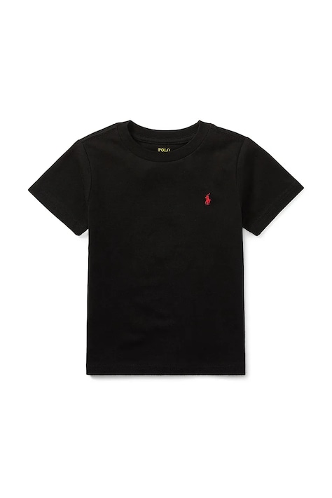 Дитяча бавовняна футболка Polo Ralph Lauren колір чорний однотонна 322832904036