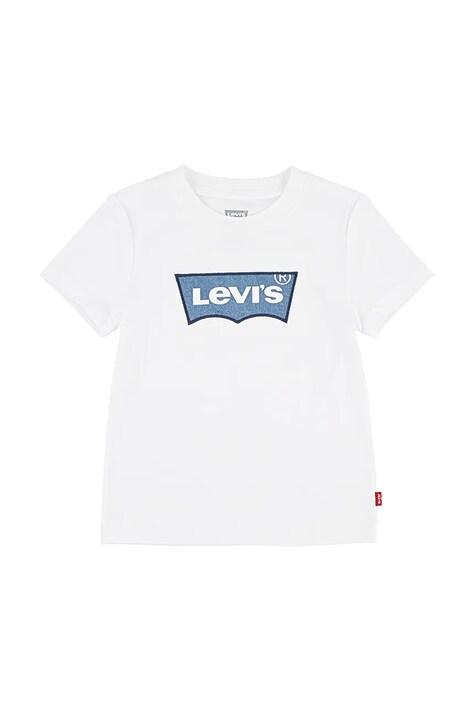 Levi's t-shirt bawełniany dziecięcy MY FIRST BATWING TEE kolor biały z nadrukiem 8EM318