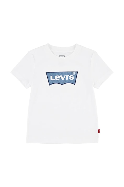 Levi's t-shirt bawełniany dziecięcy MY FIRST BATWING TEE kolor biały z nadrukiem 9EM318