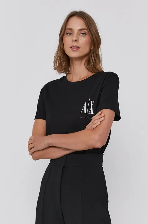 Bavlněné tričko Armani Exchange černá barva, 8NYTFX YJG3Z NOS