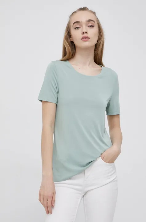 T-shirt Pieces ženski, zelena barva