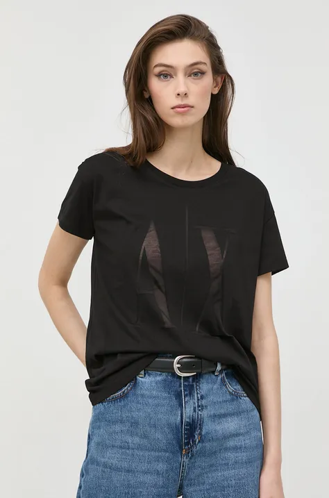 Tričko Armani Exchange dámsky, čierna farba,