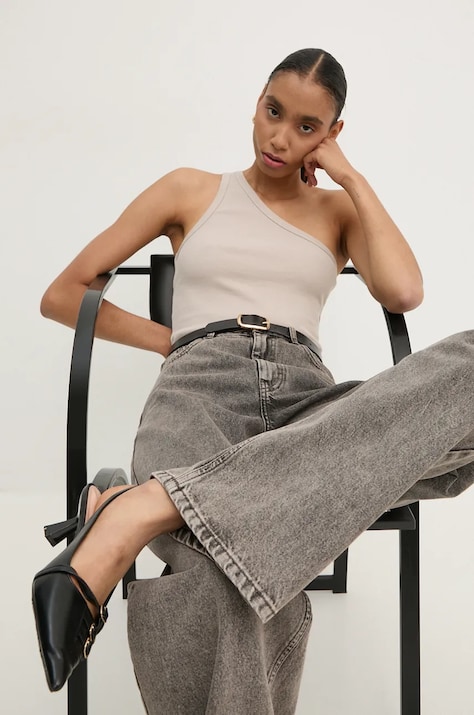 Gestuz top Drew femei, culoarea bej