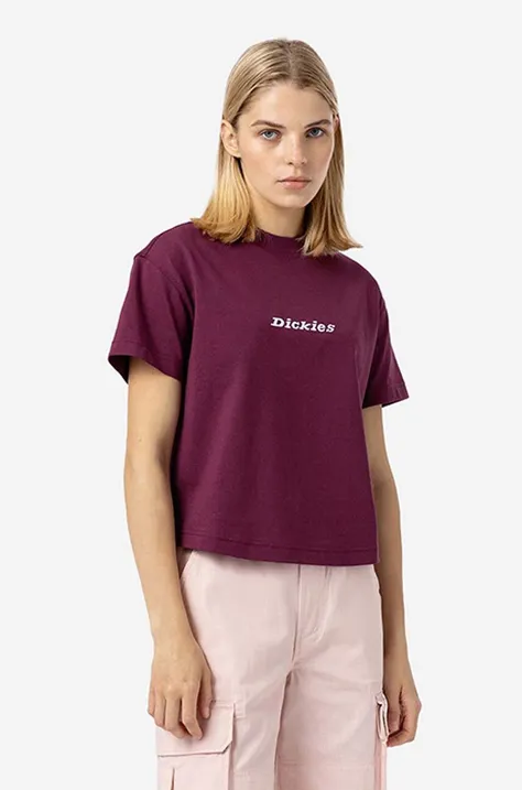 Dickies t-shirt bawełniany Loretto Tee kolor bordowy DK0A4XBAC95-BURGUNDOWY