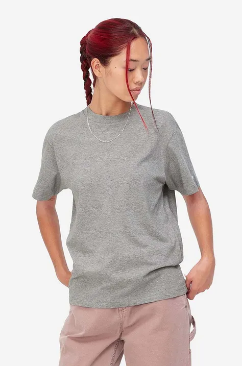 Carhartt WIP t-shirt bawełniany damski kolor szary I030652.-GREY.HEATH
