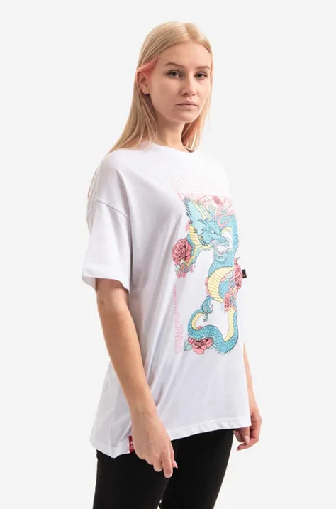 Alpha Industries t-shirt bawełniany Heritage Dragon OS T kolor biały 106064.09-BIALY