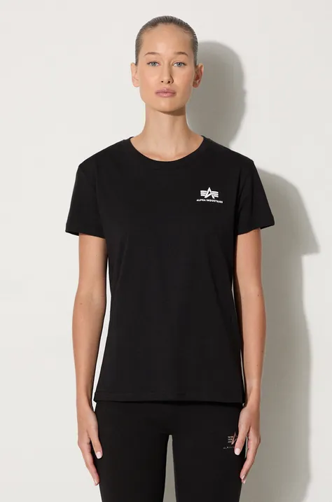 Alpha Industries t-shirt bawełniany Basic kolor czarny 196054.03-CZARNY