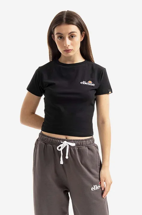 Majica kratkih rukava Ellesse za žene, boja: crna, SGM14189-WHITE