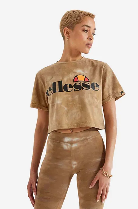 Ellesse t-shirt bawełniany kolor brązowy SGK11288-BROWN