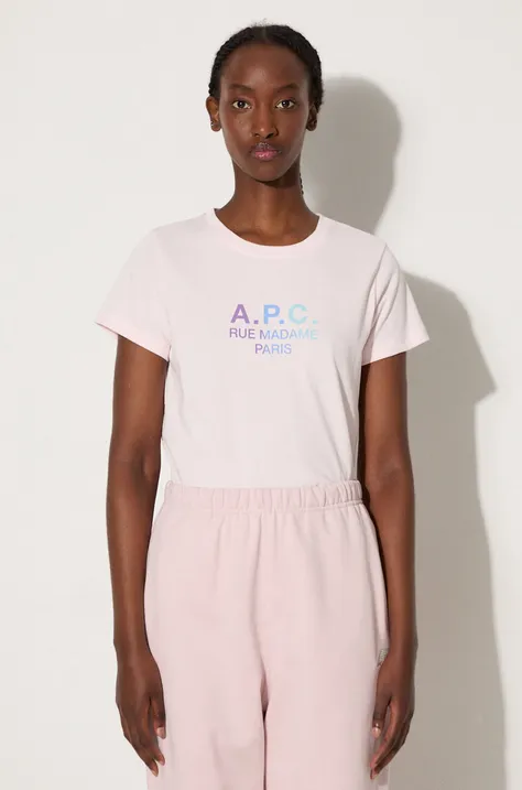 A.P.C. t-shirt bawełniany Jenny kolor różowy COEAV.F26091-WHITE