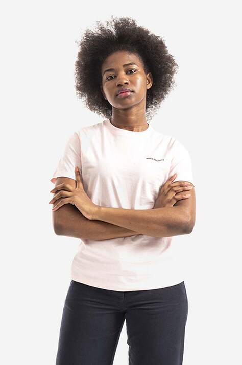 Norse Projects cotton t-shirt Gro Logo pink color