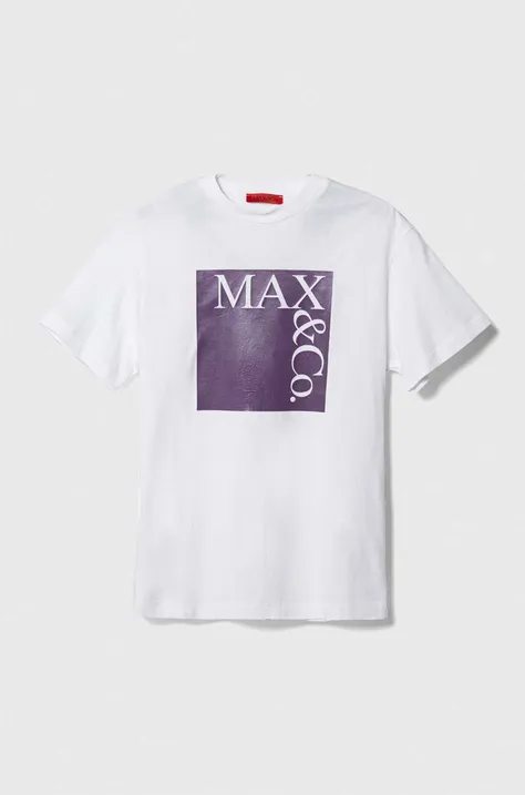 MAX&Co. t-shirt bawełniany kolor fioletowy
