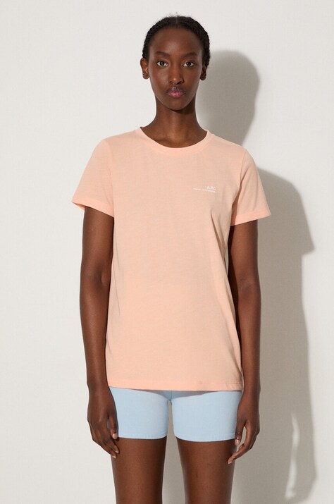 A.P.C. tricou femei, culoarea bej COEVS.F26012-PEACHHEATH