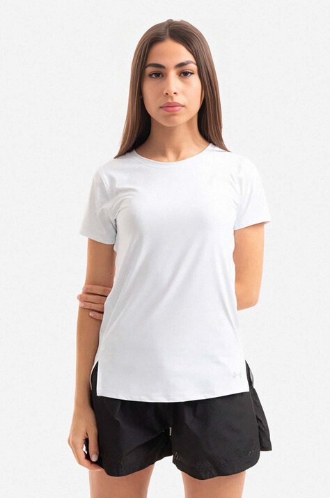 Tričko Under Armour IsoChill 200 Laser Tee 1369764-100, dámske, biela farba