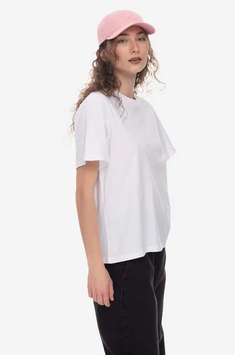 Bavlněné tričko Woolrich CFWWTE0070FRUT2926 100 bílá barva, CFWWTE0070FRUT2926-8041