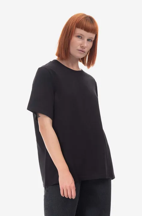 Bavlnené tričko Woolrich CFWWTE0070FRUT2926-8041, čierna farba