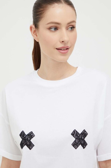 Chantelle X tricou din bumbac culoarea alb