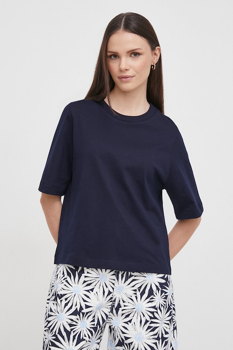 Памучна тениска United Colors of Benetton дамска в тъмносиньо 3BL0E17G5