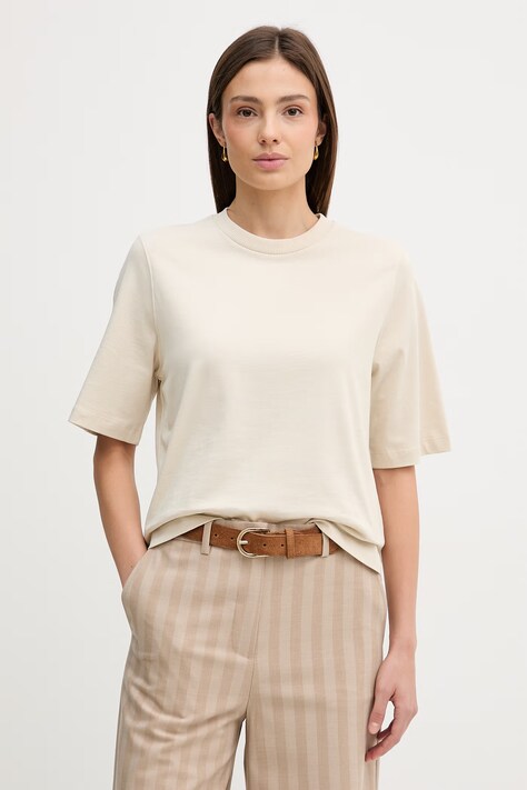 United Colors of Benetton t-shirt bawełniany damski kolor beżowy 3BL0E17G5
