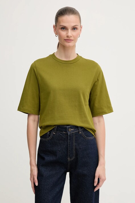 United Colors of Benetton t-shirt bawełniany damski kolor zielony 3BL0E17G5