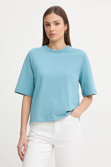 United Colors of Benetton t-shirt bawełniany damski kolor niebieski 3BL0E17G5