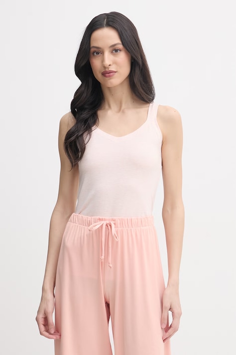 United Colors of Benetton top damski bawełniany z elastanem różowy 3ZQM1H291