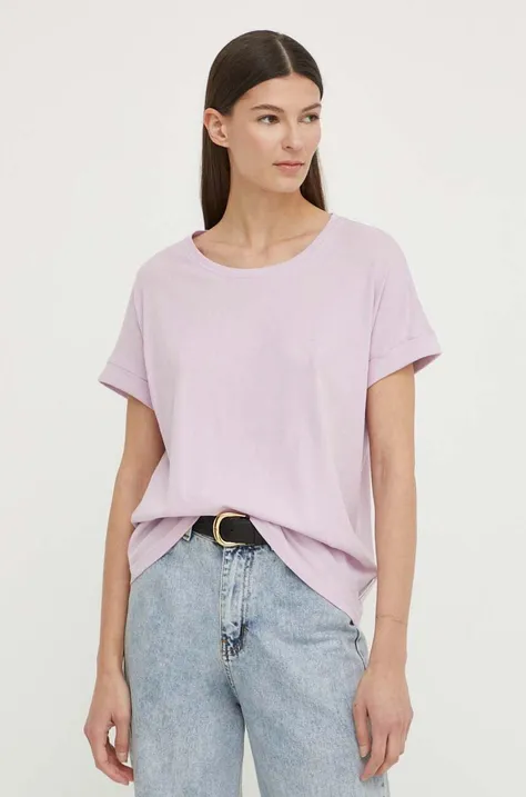 Marc O'Polo t-shirt bawełniany damski kolor fioletowy M43210151077