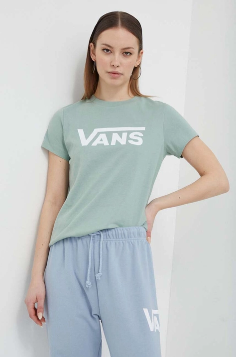 Vans t-shirt bawełniany damski kolor zielony