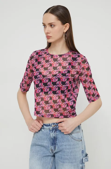 Kratka majica Karl Lagerfeld Jeans ženski, vijolična barva