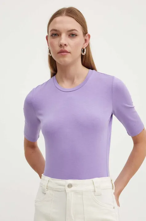 Kratka majica HUGO ženska, vijolična barva, 50515019