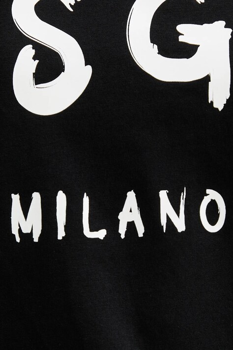 Бавовняна футболка MSGM — AA00-TSD11H, чорний — фото 5