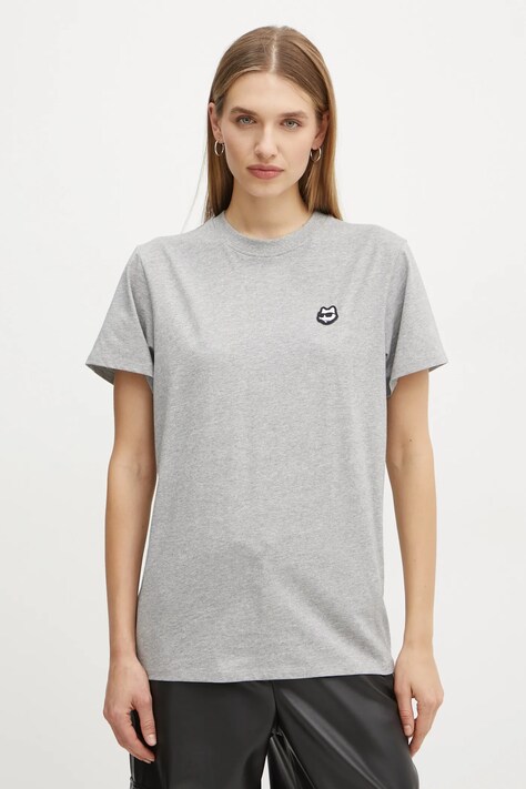 Karl Lagerfeld t-shirt bawełniany damski kolor szary A1W17025