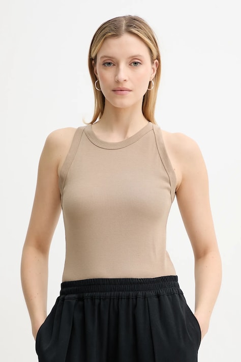 Marc O'Polo top din bumbac culoarea bej, M03211250011