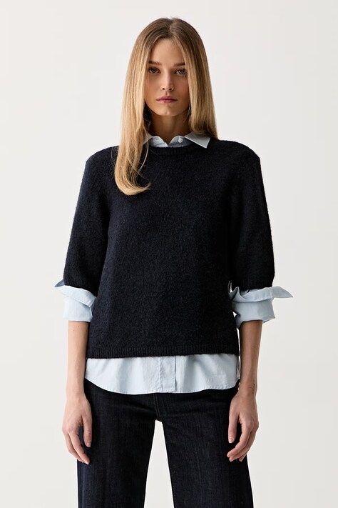 Gestuz sweter damski z wełną granatowy 10909815