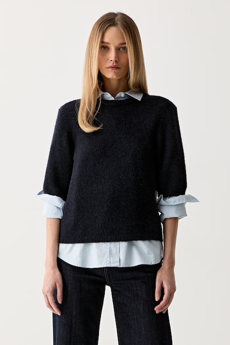 Gestuz sweter damski z wełną granatowy 10909815