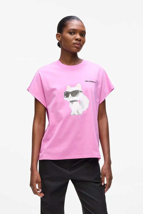 Karl Lagerfeld tricou din bumbac culoarea alb, A2W17115