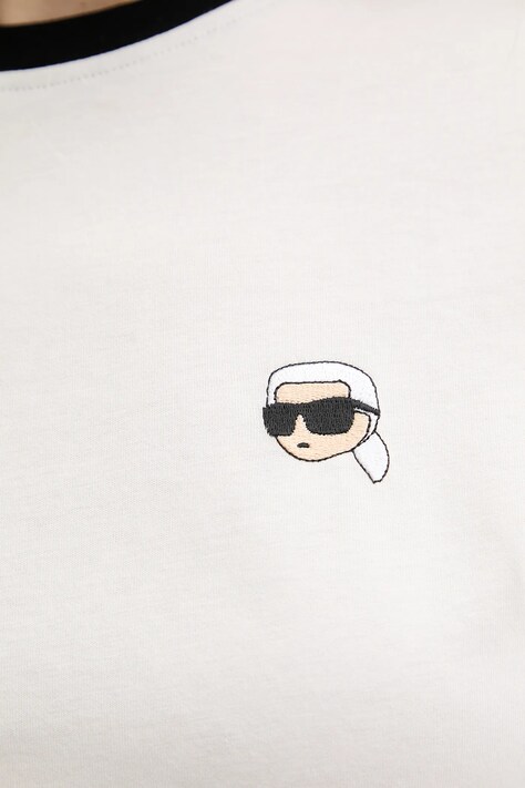 Karl Lagerfeld футболка жіноча бавовняна IKON — AA00-TSD12M, бежевий — фото 5