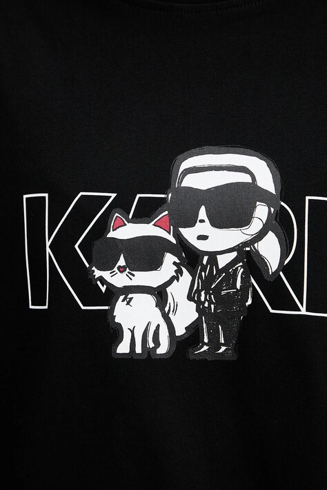 Бавовняна футболка Karl Lagerfeld IKON — AA00-TSD12O, чорний — фото 5