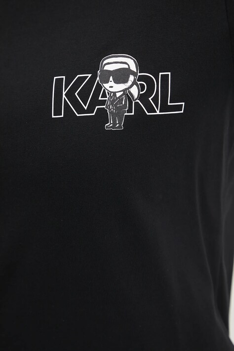 Бавовняна футболка Karl Lagerfeld IKON — AA00-TSD12P, чорний — фото 5