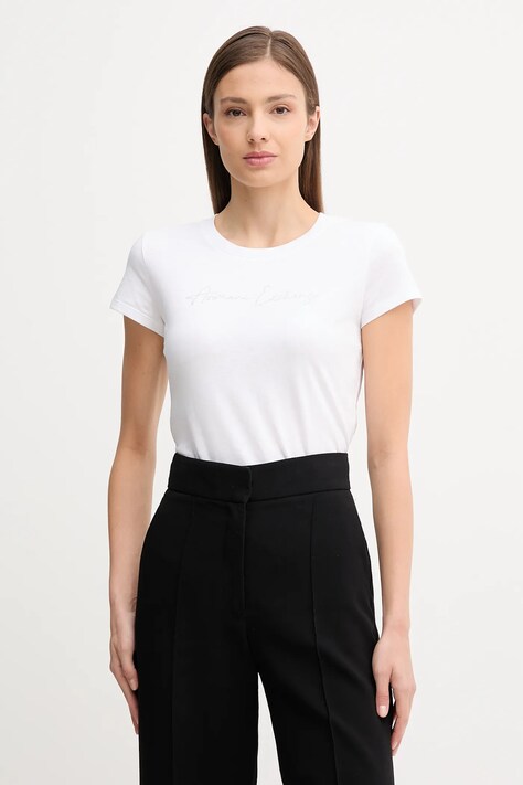 Armani Exchange t-shirt bawełniany damski kolor biały XW001457 AF10356